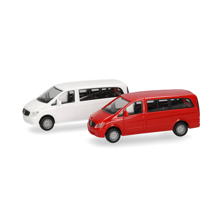 MiniKit, Volkswagen Vito, bus, blanc, rouge - Herpa 014212 - HO 1/87