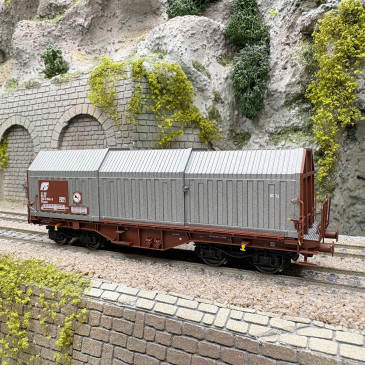 Wagon à toit télescopique type Shimmns, FS, Ep. V - BRAWA 51011 - HO 1/87