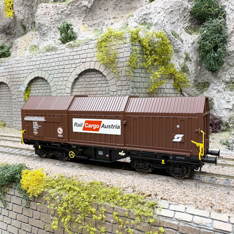 Wagon à toit télescopique type Shimmns 708, "Rail Cargo Austria", ÖBB, Ep. V - BRAWA 51012 - HO 1/87