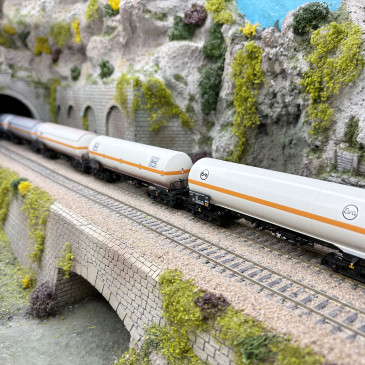 5 wagons citernes transport de gaz sous pression, VTG / EVA, Ep. IV - MARKLIN 48480 - HO 1/87