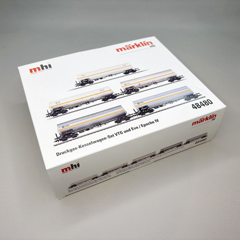 5 wagons citernes transport de gaz sous pression, VTG / EVA - MARKLIN 48480