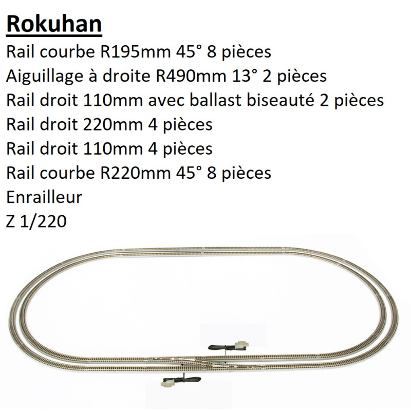 Piste ovale, set de rails double voie, set C - ROKUHAN R062 - Z 1/220