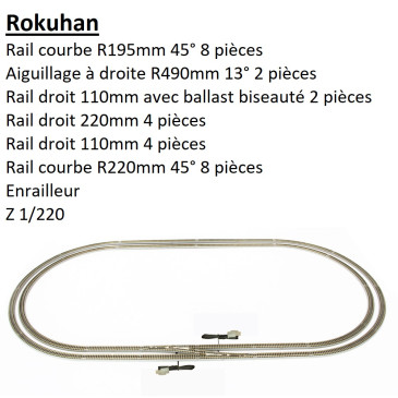 Piste ovale, set de rails double voie, set C - ROKUHAN R062 - Z 1/220