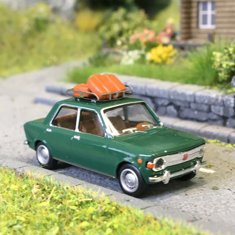 Fiat 128, vert, Galerie et valises - SAI 1785 V - HO 1/87