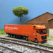 Mercedes Benz, Actros Gigaspace, semi-remorque à bâches, Gebrüder Weiss, orange - HERPA 066891 - N 1/160