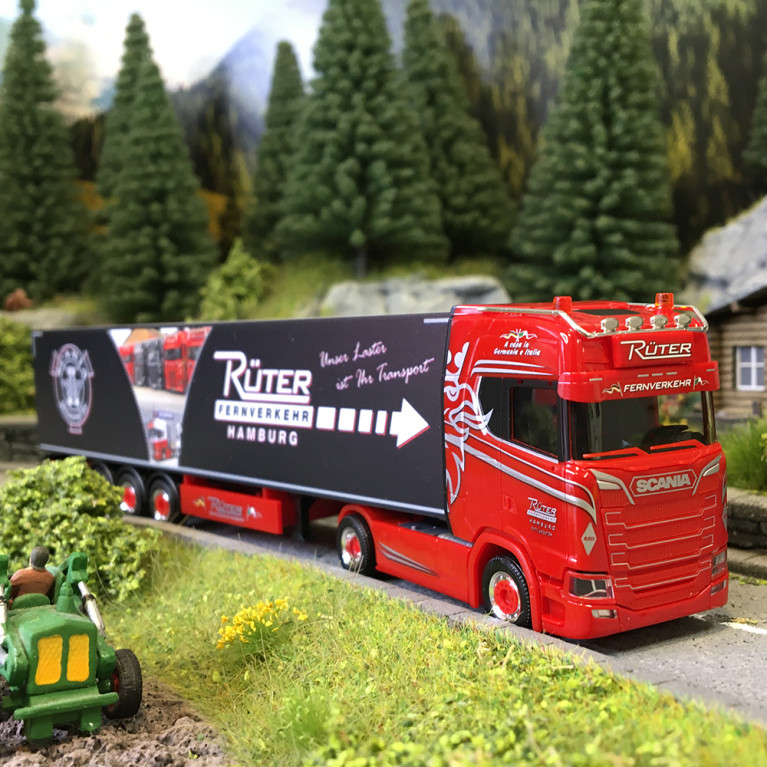 Scania, CS 20 HD, semi-remorque frigorifique, Rüter Fernverkehr - HERPA 320689 - HO 1/87