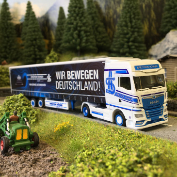 MAN TGX GX, semi-remorque bâché, Spedition Höhner, Wir bewegen Deutschland - HERPA 320320 - HO 1/87