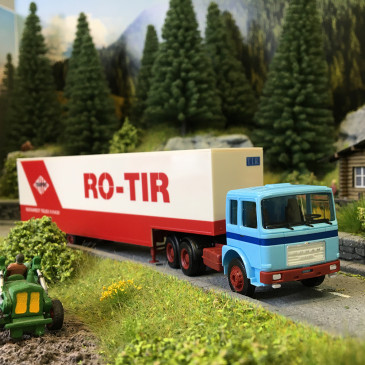 Roman Diesel, semi-remorque, jumbo fourgon, RO-TIR, Roumanie - HERPA 320696 - HO 1/87