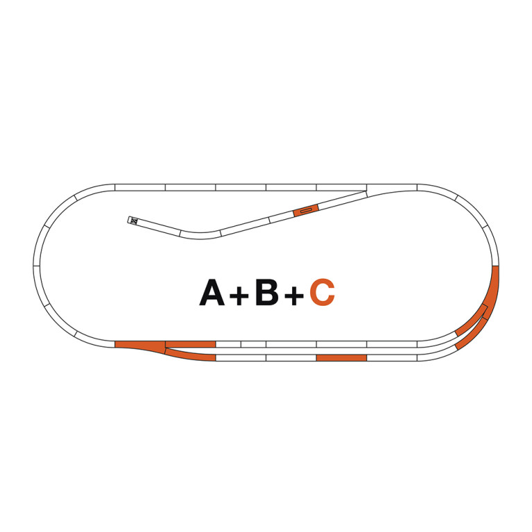 ROCO LINE Coffret de voies C, voies avec ballast - ROCO 42021 - HO 1/87