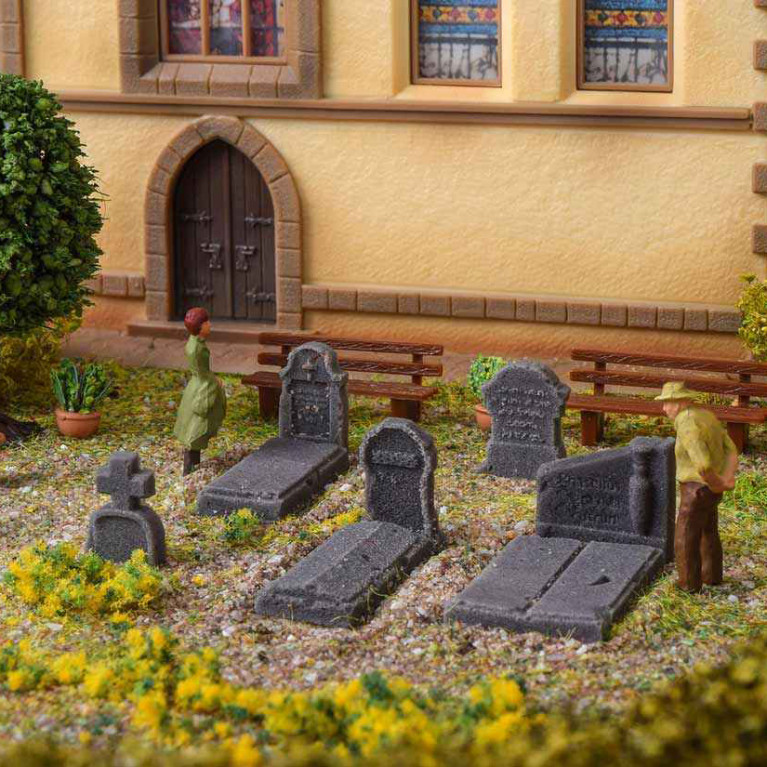 Tombe décorative, 6 pièces - VOLLMER 48282 - HO 1/87