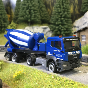 MAN TGS TN, semi-remorque, bétonnière, Martin Baur - HERPA 320375 - HO 1/87