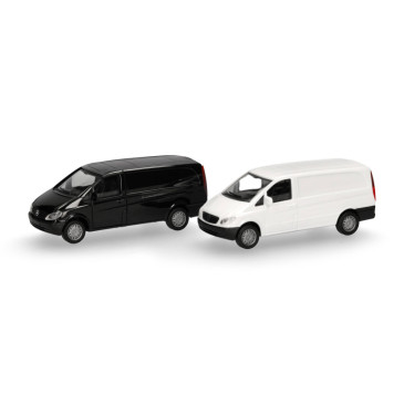Minikit, Mercedes Benz Vito, blanc, noir, 2 pièces - HERPA 014243 - HO 1/87