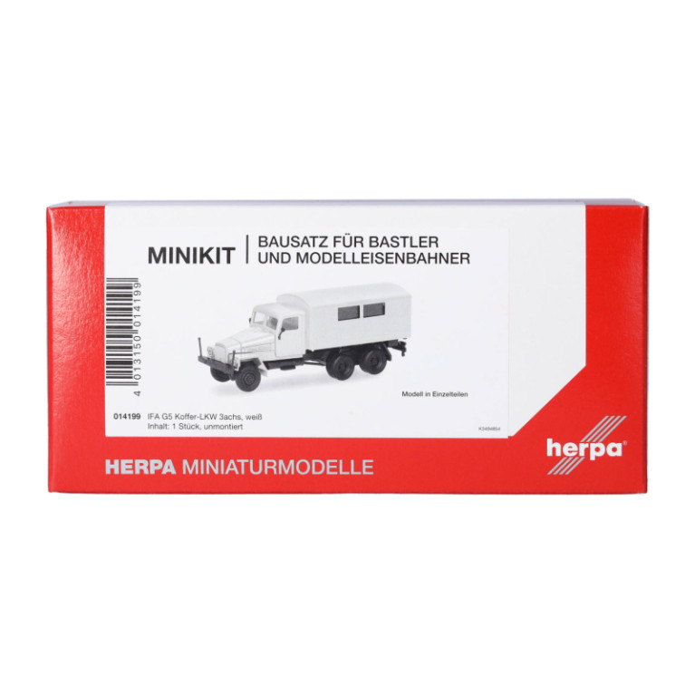 Minikit, IFA G5, camionnette, 3 essieux, blanc - HERPA 014199 - HO 1/87