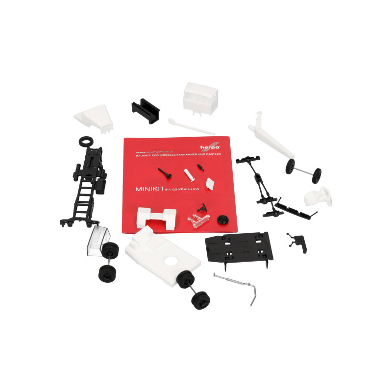 Minikit, IFA G5, camion-grue, 3 essieux, blanc - HERPA 014205 - HO 1/87