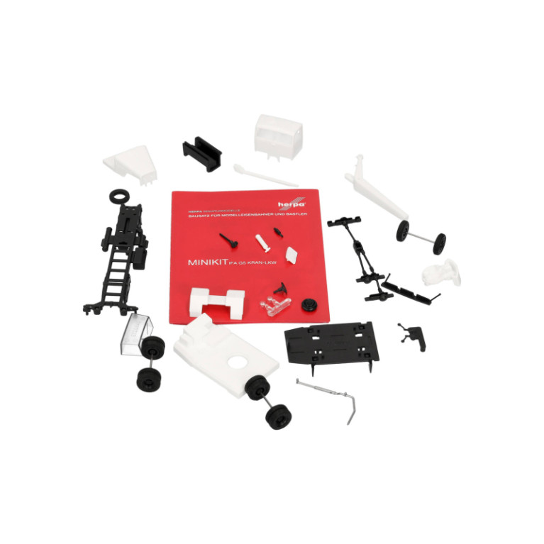 Minikit, IFA G5, camion-grue, 3 essieux, blanc - HERPA 014205 - HO 1/87