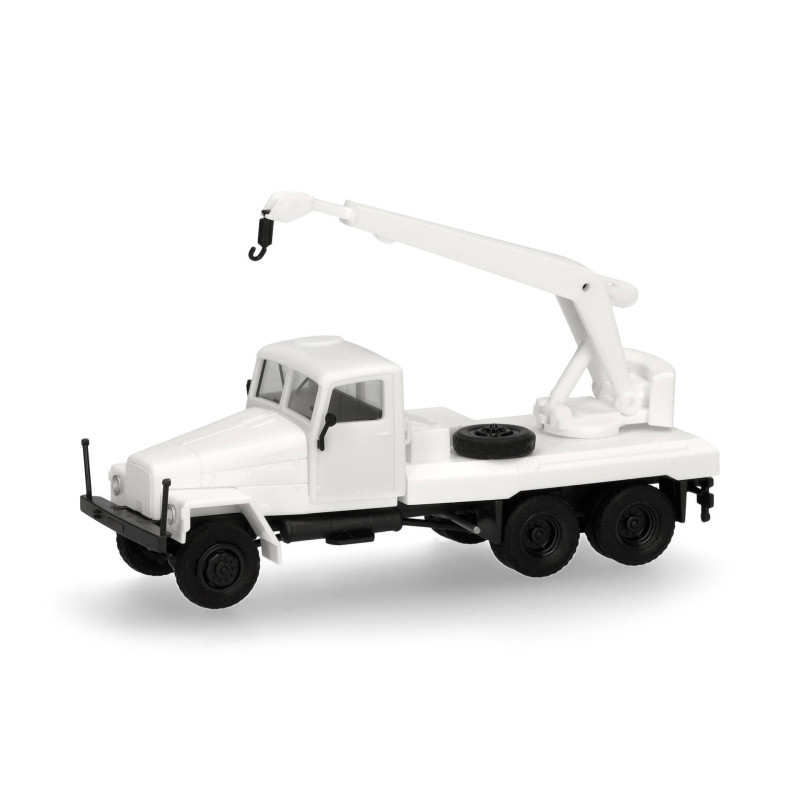 Minikit, IFA G5, camion-grue, 3 essieux, blanc - HERPA 014205 - HO 1/87
