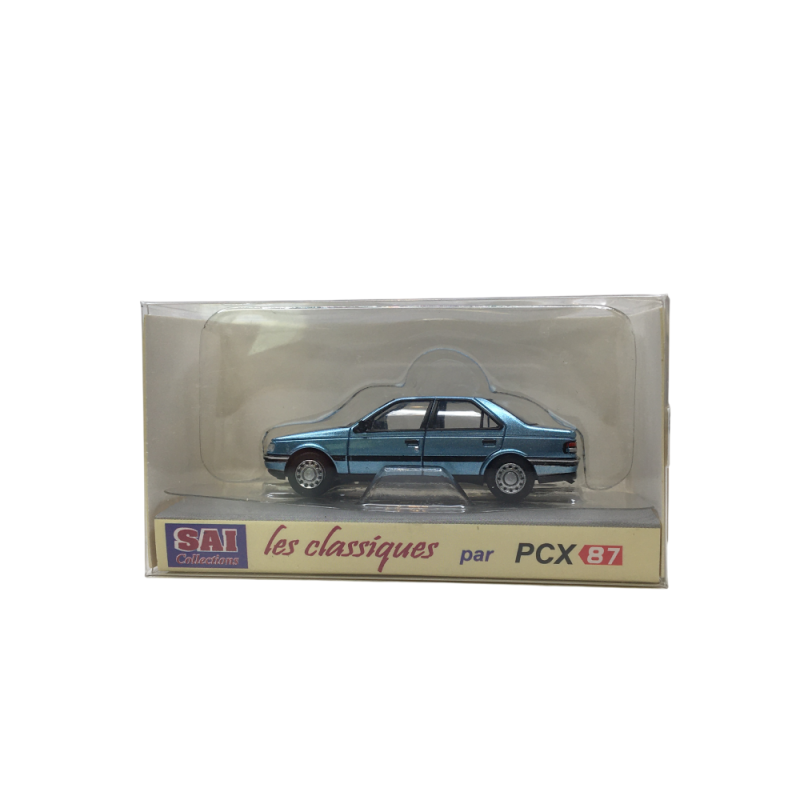 Peugeot 405, berline SRI phase 1, bleu topaze, 1987 - SAI 6383 - HO 1/82