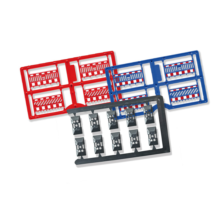 Clôture de sécurité, bleue, rouge - BUSCH 1109 - HO 1/87