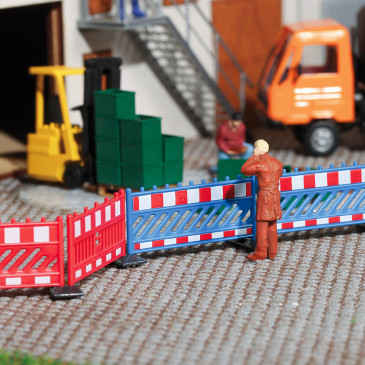 Clôture de sécurité, bleue, rouge - BUSCH 1109 - HO 1/87