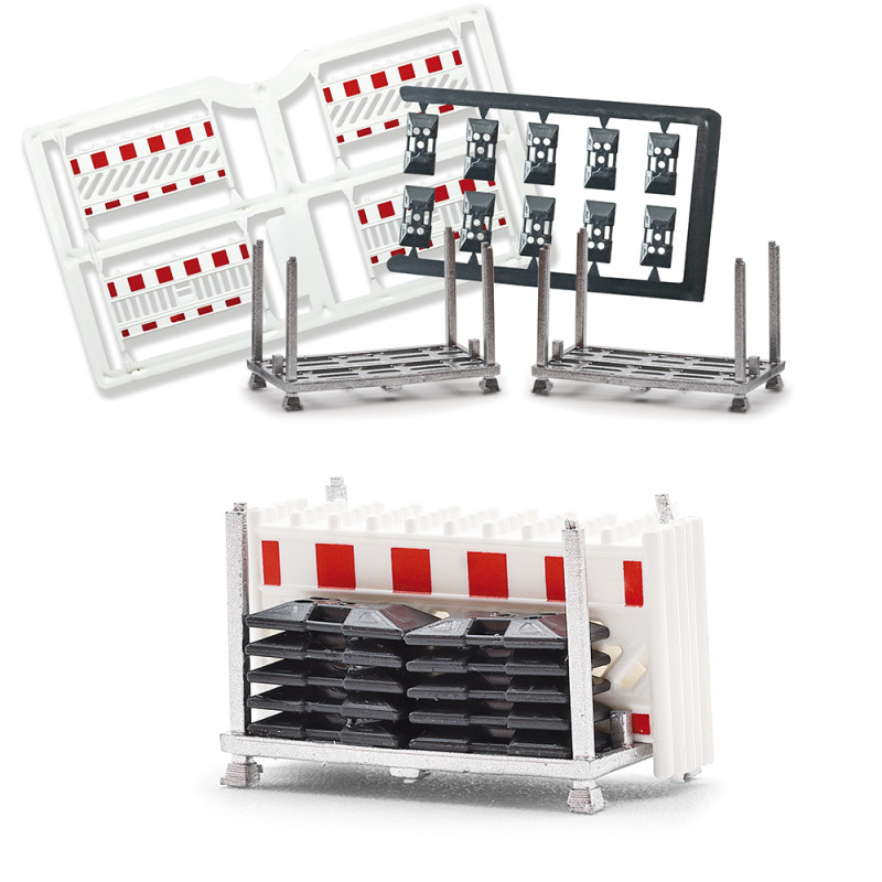 Rayonnages de transport avec barrières de sécurité - BUSCH 1866 - HO 1/87