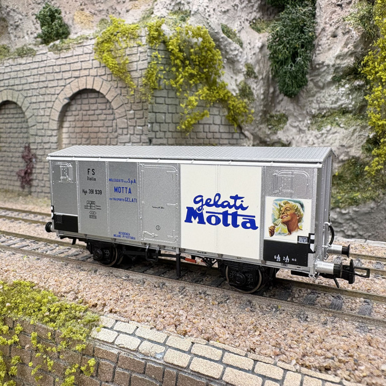 Wagon couvert réfrigéré de type Hgb, "Gelati Motta", FS, Ep. III - RIVAROSSI HR6711 - HO 1/87