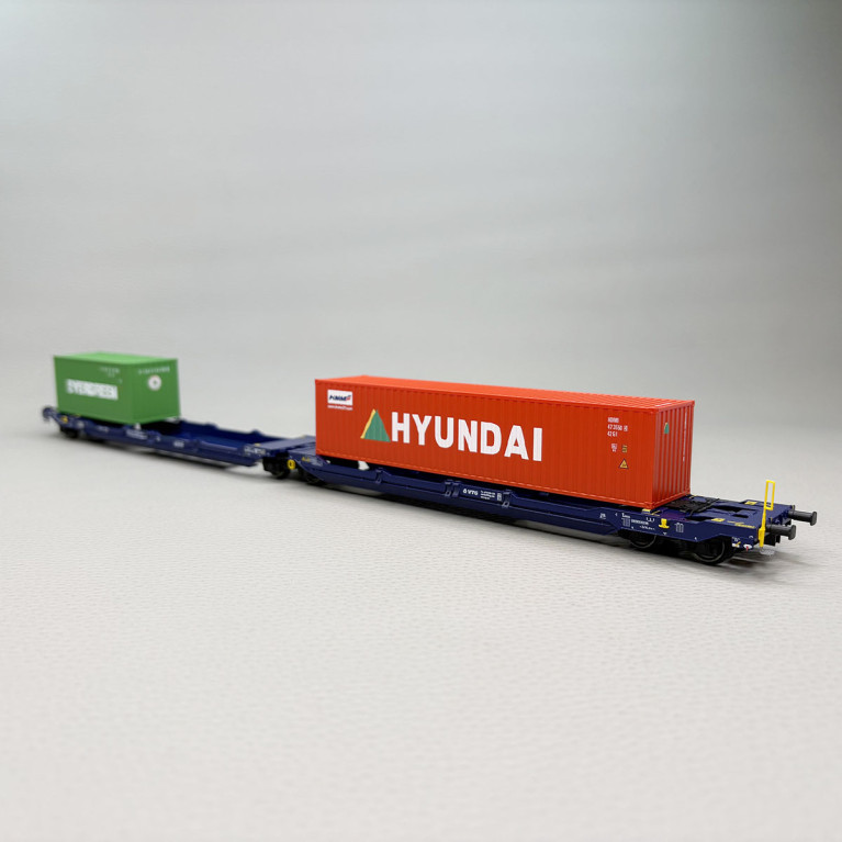 Wagon poche de type Sdggmrss S629 / T3000e, "Evergreen / Hyundai", VTG AG - MARKLIN 47474