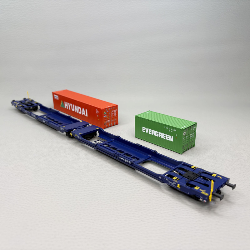 Wagon poche de type Sdggmrss S629 / T3000e, "Evergreen / Hyundai", VTG AG - MARKLIN 47474