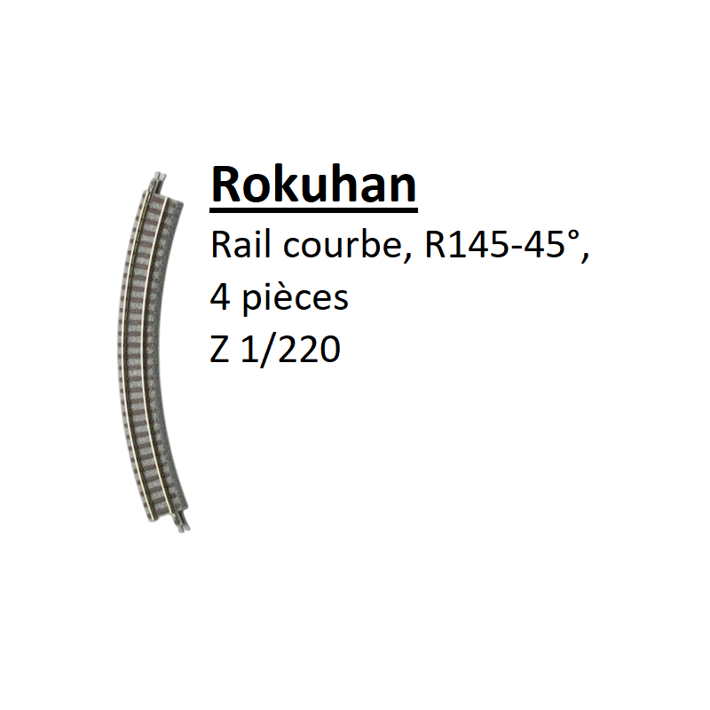 Rail courbe, R 145-45°, 4 pièces - ROKUHAN R005 - Z 1/220