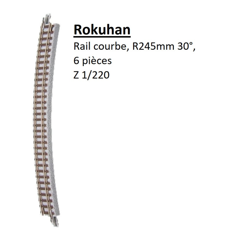 Rail courbe, R 245-30°, 6 pièces - ROKUHAN R014 - Z 1/220