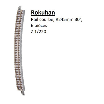 Rail courbe, R 245-30°, 6 pièces - ROKUHAN R014 - Z 1/220