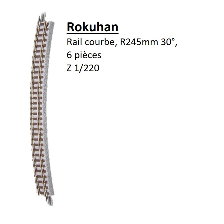 Rail courbe, R 245-30°, 6 pièces - ROKUHAN R014 - Z 1/220