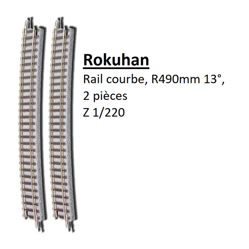 Rail courbe, R 490-13°, 2 pièces - ROKUHAN R012 - Z 1/220