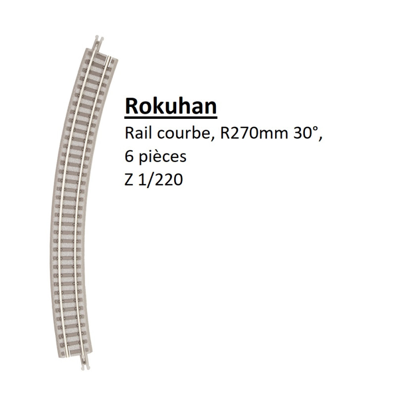 Rail courbe, R 270-30°, 6 pièces - ROKUHAN R015 - Z 1/220