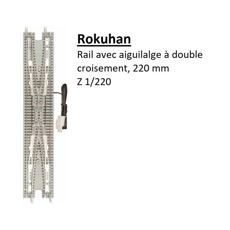 Rail avec aiguillage à double croisement, 220mm - ROKUHAN R078 - Z 1/220