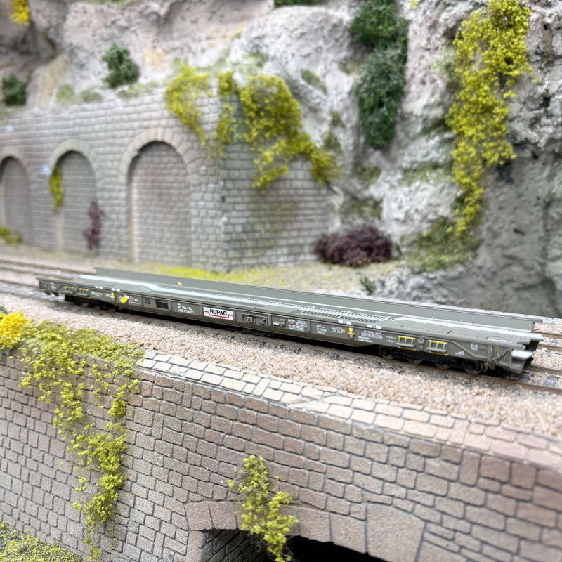 Wagon à plancher bas type Xaadkms, transport de camion, HUPAC, Ep. VI - ROCO 6600093 - HO 1/87