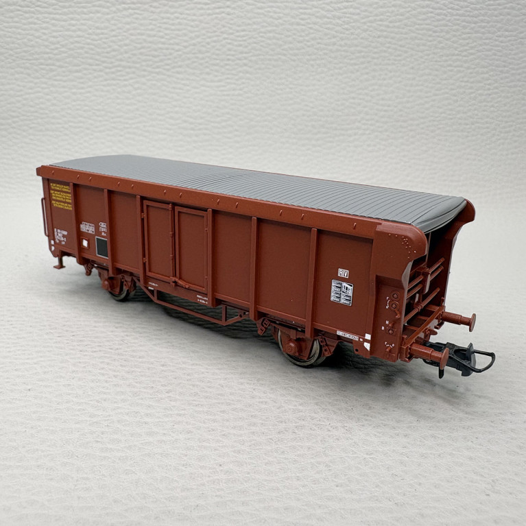 2 wagons tombereaux à toit déroulant, type T, SNCF - ROCO 6600251