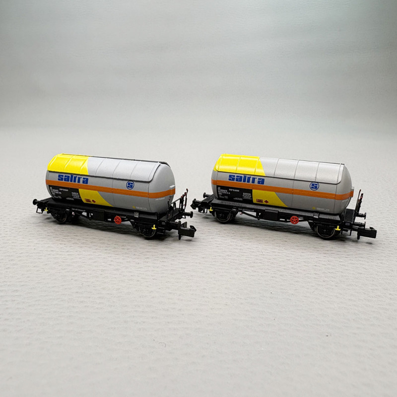 2 wagons citerne type PR, deux essieux, "Saltra", RENFE - ARNOLD HN6721