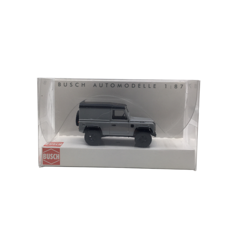 Land rover, Defender 90, gris - BUSCH 54356 - HO 1/87