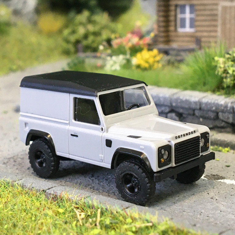 Land rover, Defender 90, gris - BUSCH 54356 - HO 1/87
