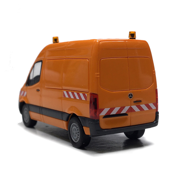 Mercedes Benz, Sprinter, empattement court et toit surélevé, orange - BUSCH 54008 - HO 1/87