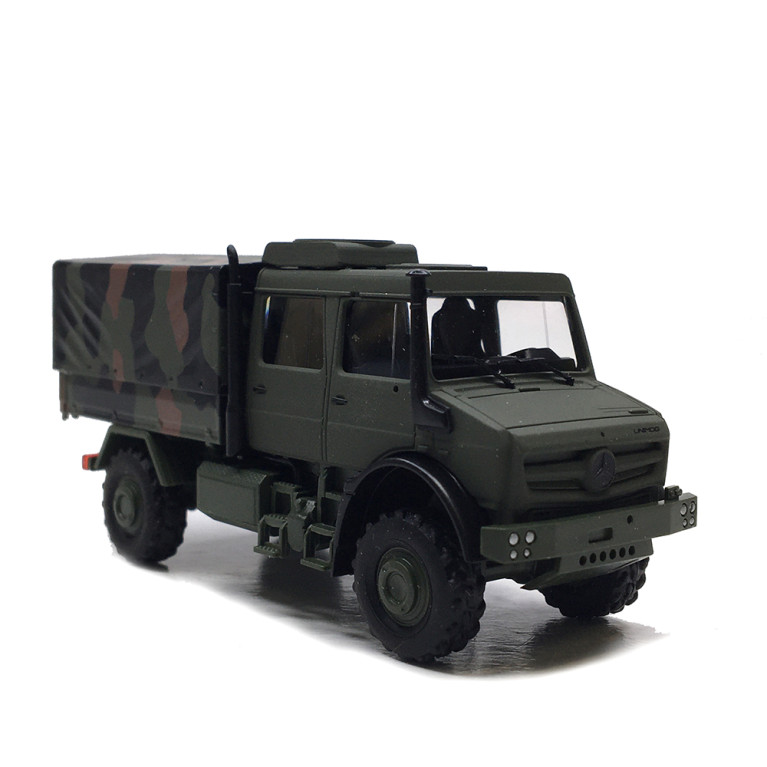 Mercedes Benz, Unimog U5023, double cabine, militaire - BUSCH 51087 - HO 1/87