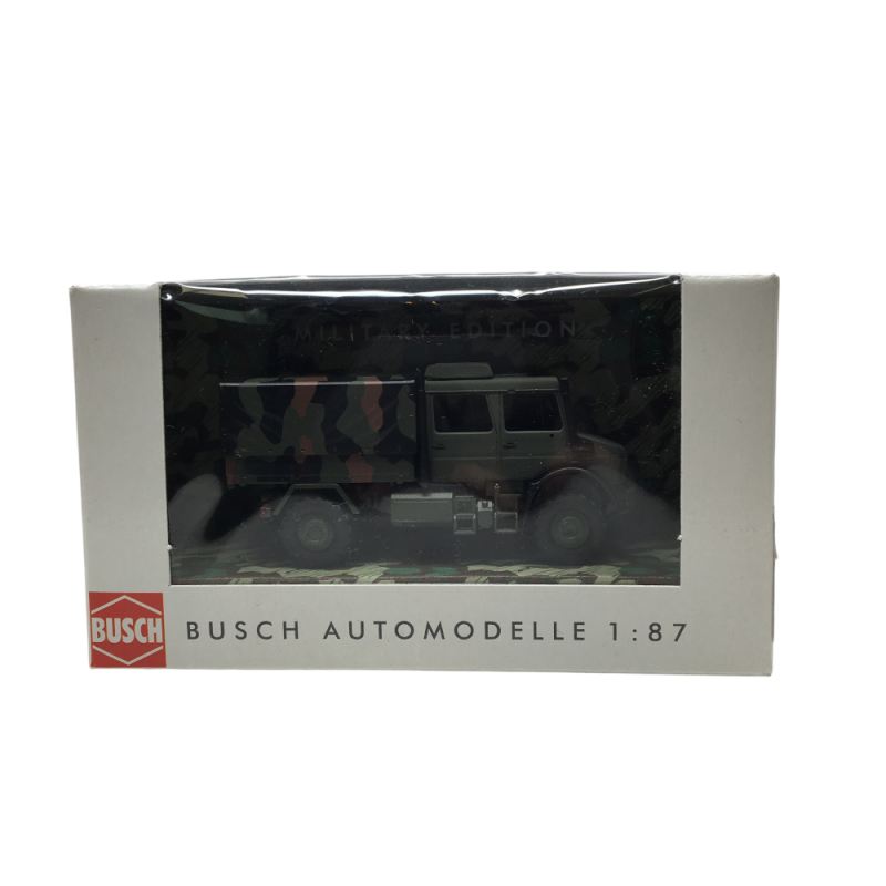Mercedes Benz, Unimog U5023, double cabine, militaire - BUSCH 51087 - HO 1/87