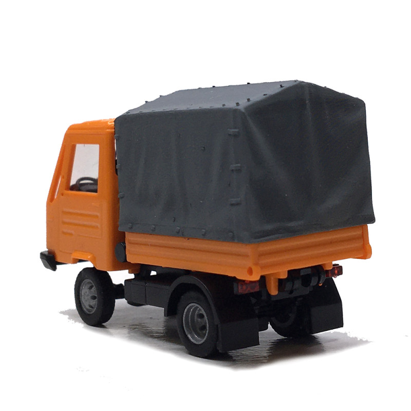 Multicar M26, avec plateau et bâche, orange - BUSCH 42253 - HO 1/87