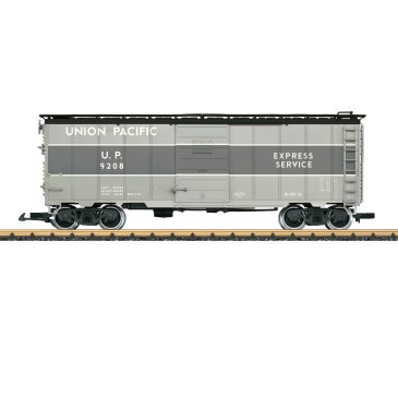 LGB 41918 - Wagon boxcar acier « Express Service », livrée jaune/gris, Union Pacific USA