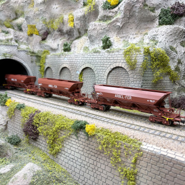 3 wagons trémies de type EX, "Arbel-Fer", SNCF, Ep. IV - REE MODELES WB-859 - HO 1/87