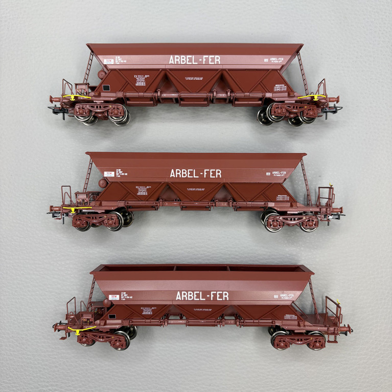 Coffret de 3 wagons trémies EX Type 1 et Type 2 « ARBEL-FER », SNCF - REE MODELES WB-859