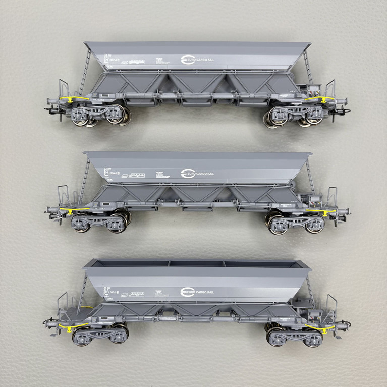 Coffret de 3 wagons trémies EX Type 1 « EURO CARGO RAIL », ECR - REE MODELES WB-ECR-1