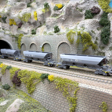 Coffret de 3 wagons trémies EX Type 1 « EURO CARGO RAIL », ECR, Ep. VI - REE MODELES WB-ECR-1 - HO 1/87