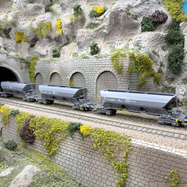 Coffret de 3 wagons trémies EX Type 1 « EURO CARGO RAIL », ECR, Ep. VI - REE MODELES WB-ECR-1 - HO 1/87