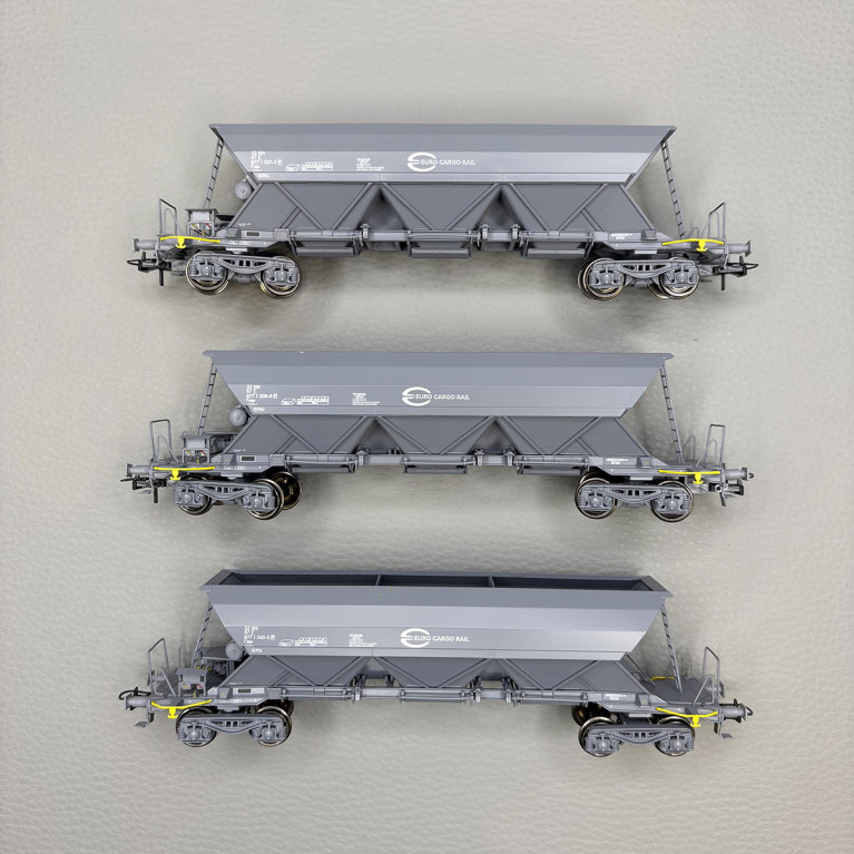 Coffret de 3 wagons trémies EX Type 1 « EURO CARGO RAIL », ECR - REE MODELES WB-ECR-1